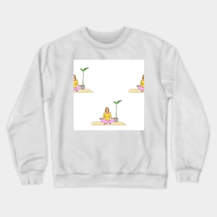 Background illustration, decorative design pattern, yoga, meditation, meditating, sports, recreation Crewneck Sweatshirt